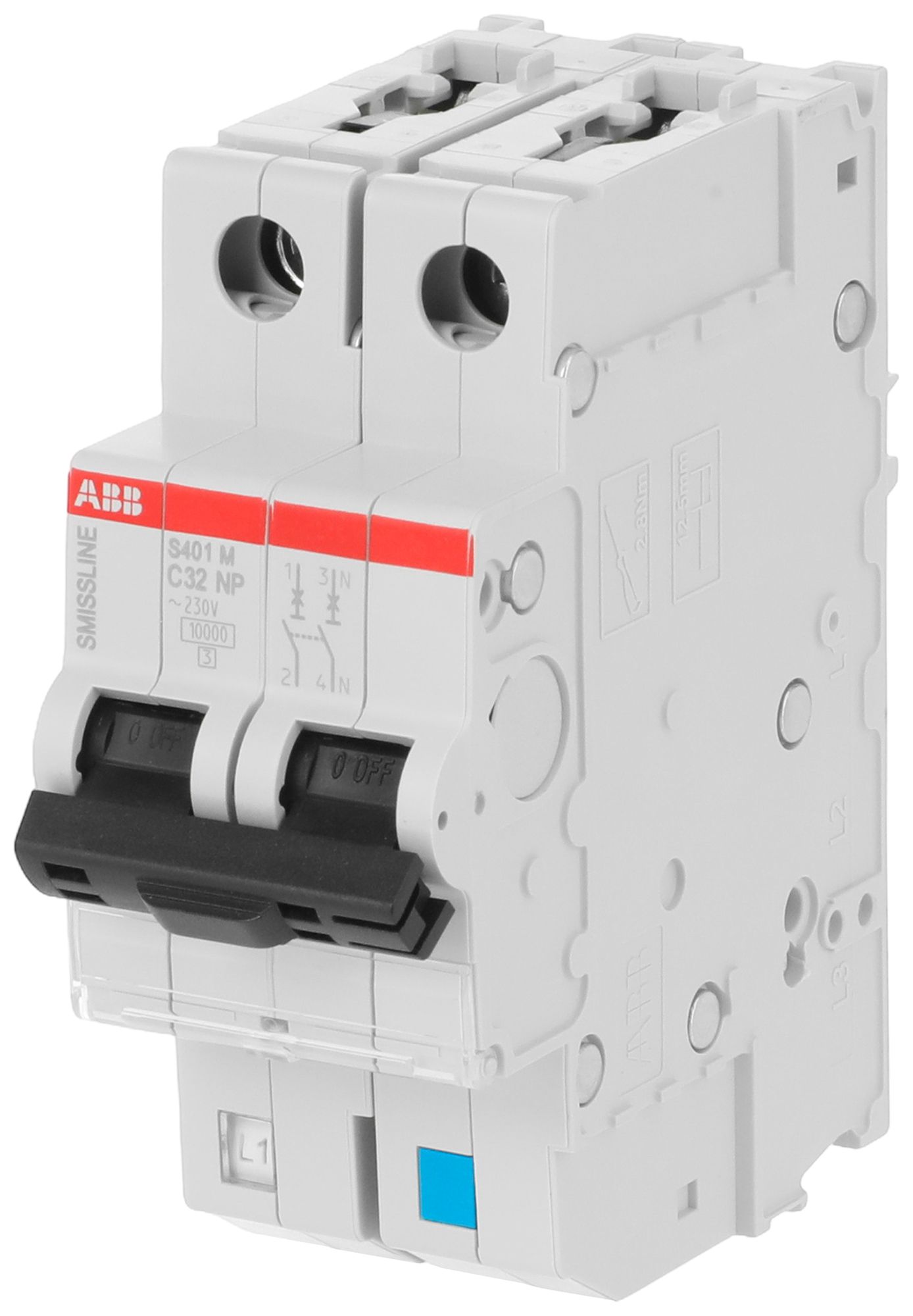 Leitungsschutzschalter SMISSLINE TP S 2×32A C 10kA NP