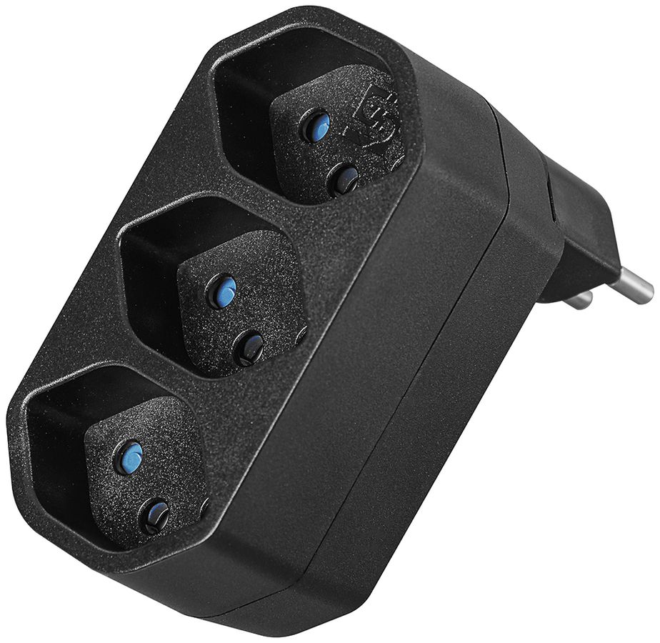 Mehrfachstecker LINE 3×T13 drehbar 320° 10A 230V IP20 schwarz