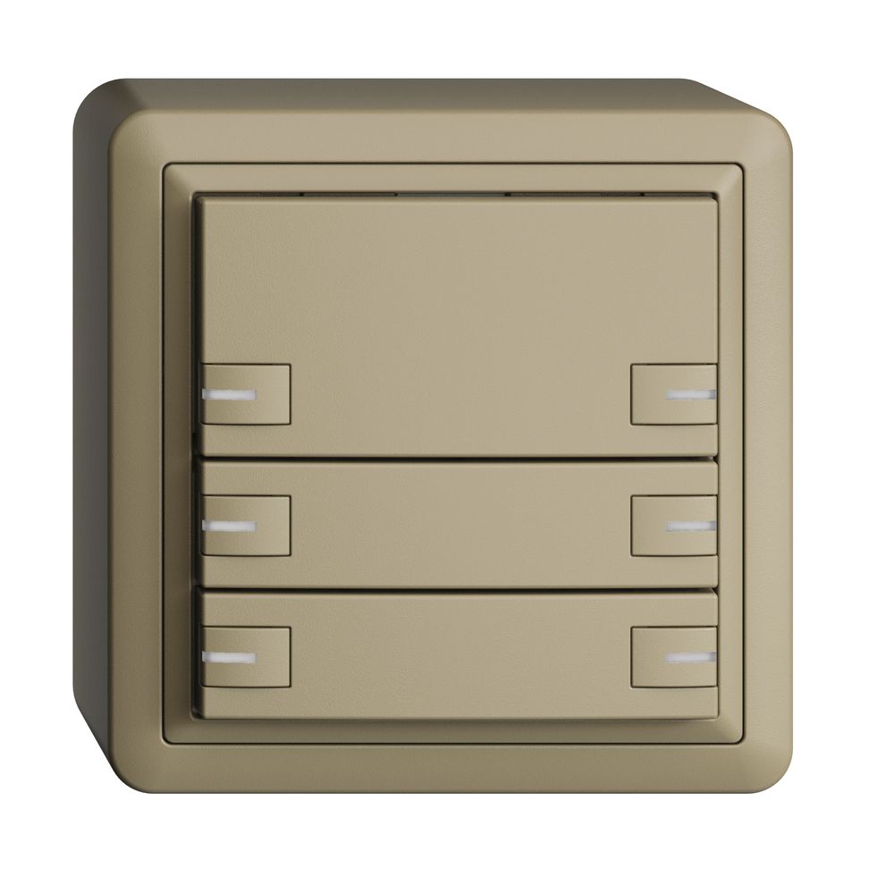 AP-KNX-Taster RGB EDUE, 250mW, m.RGB-LED, 6×Taste, 1×Tastenb., sa