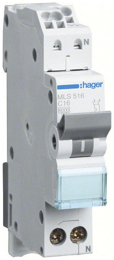 Disgiuntore Hager MCB 2P 240V C 16A 6kA 1UM
