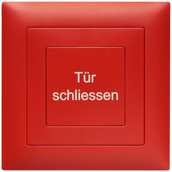 UP-Taster BSW EDIZIOdue, Text <Tür schliessen> IP20, rot