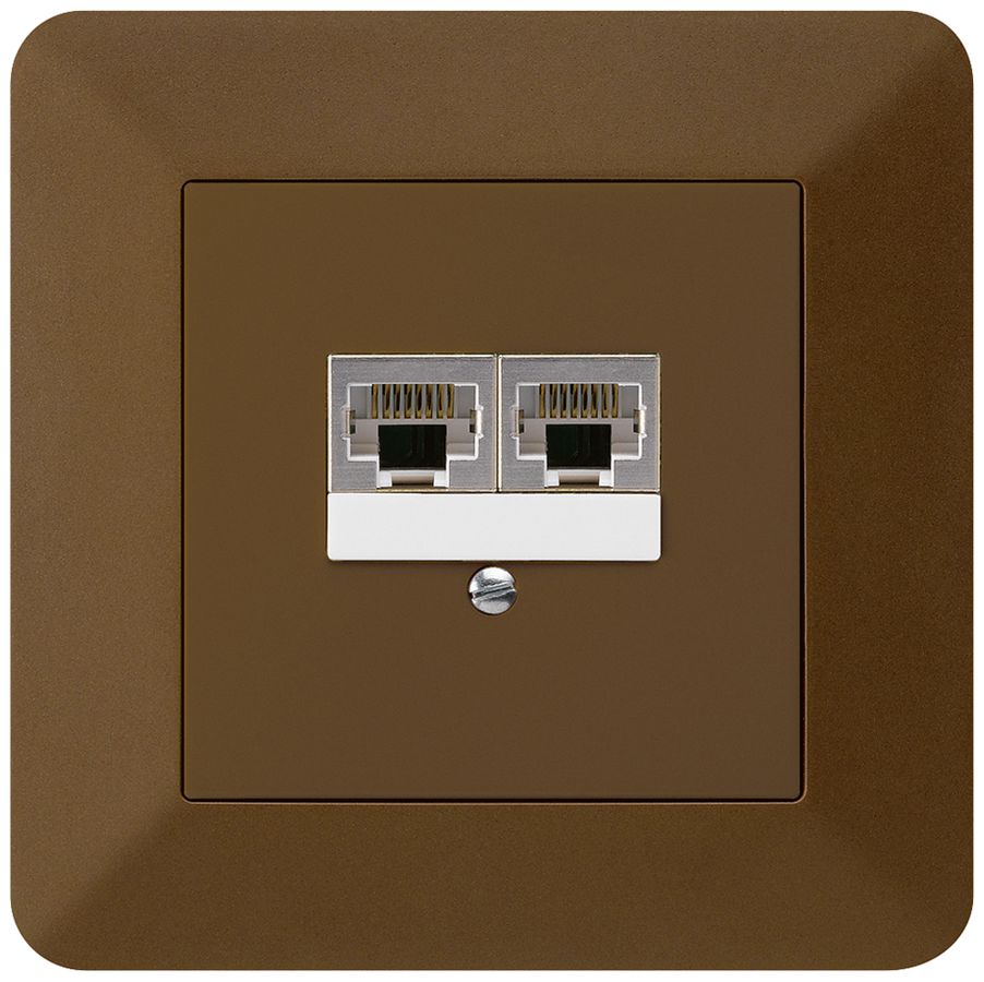 Boîte ENC kallysto.trend 2×RJ45s brun parallèle