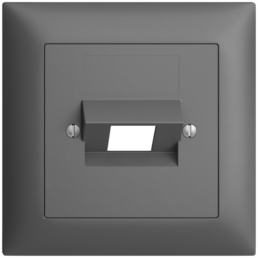 Frontset EDIZIOdue dunkelgrau 88×88mm 1×RJ45