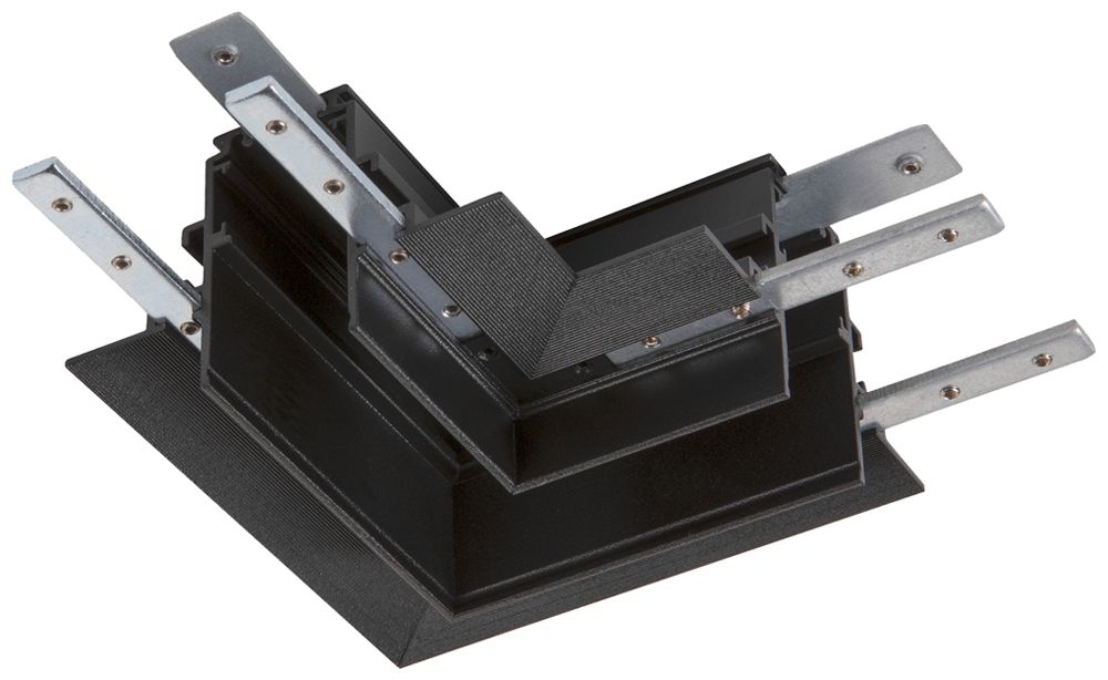 L-Verbinder SLV 48V TRACK Aluminium 95×95×46.9mm tief links schwarz