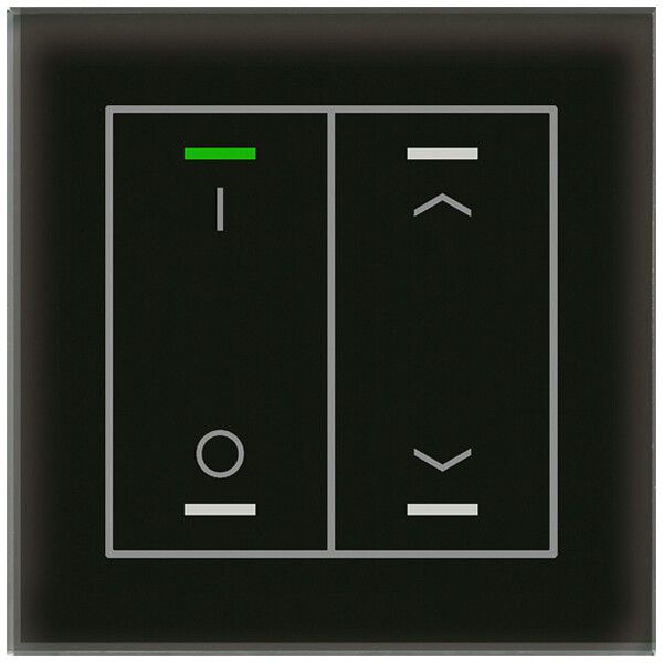 Poussoir KNX RGBW ENC MDT BE-GTL2TS.D1S 2t/4a temp.verre blanc "I/O"-"jalousie"