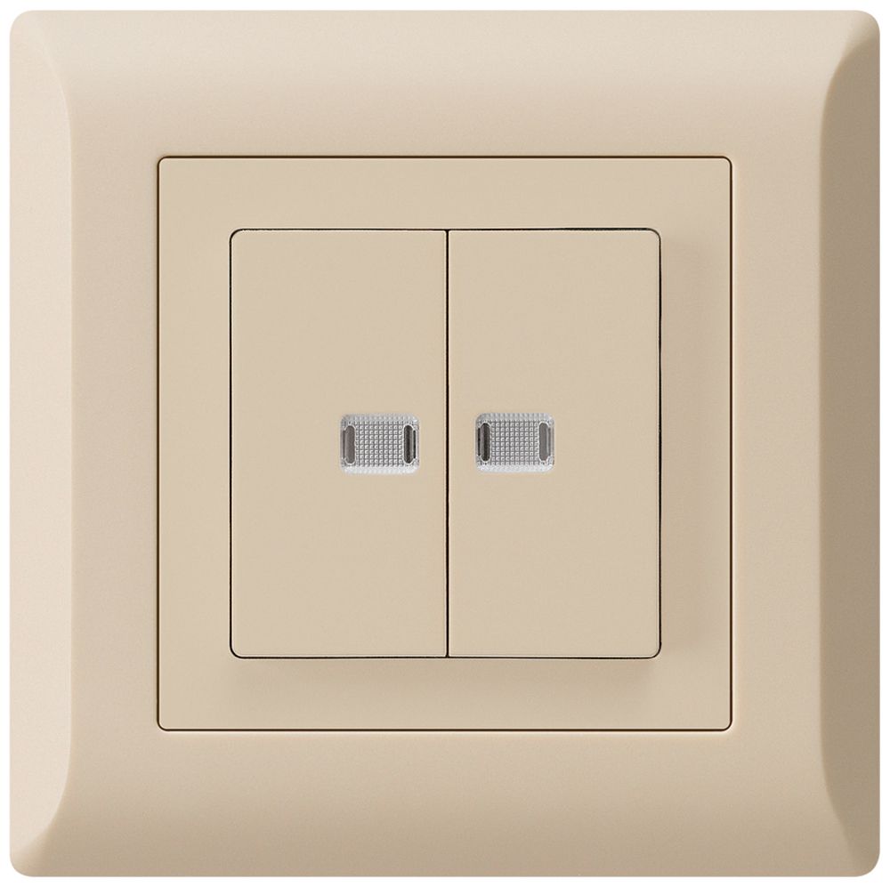 UP-Leuchtdruckschalter kallysto.line 1/3+3/1 mit 2 Linsen beige