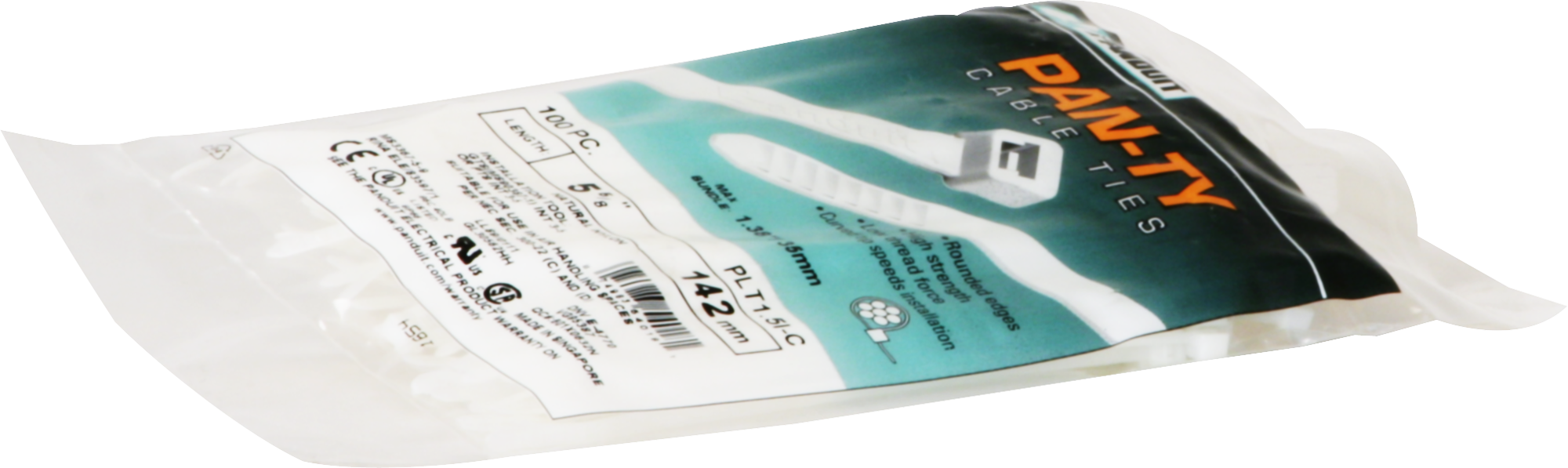 Kabelbinder Panduit 2.5×142mm farblos