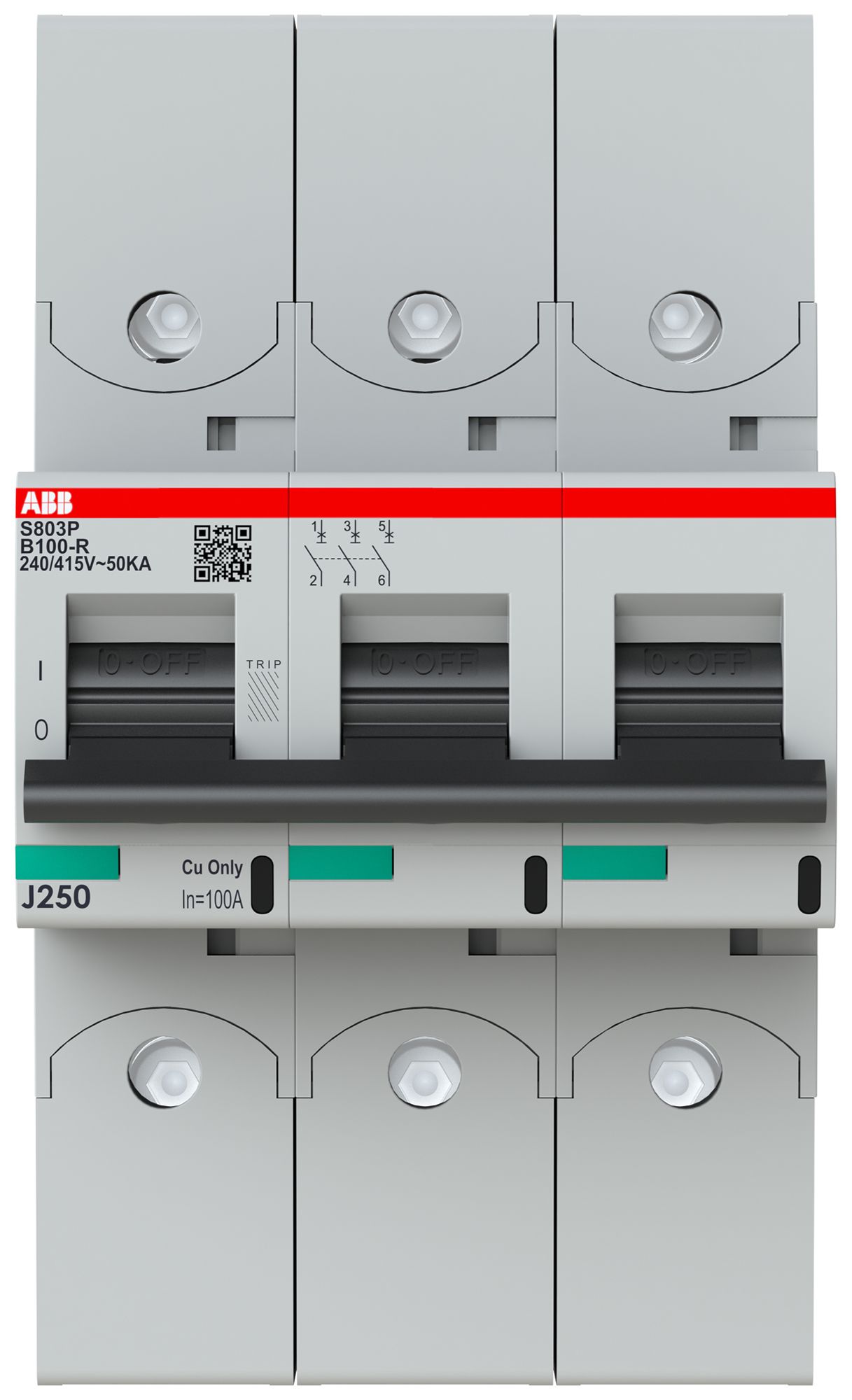 Leitungsschutzschalter ABB S803P-B100-R 3P 400V B-100A 50kA 4.5TE