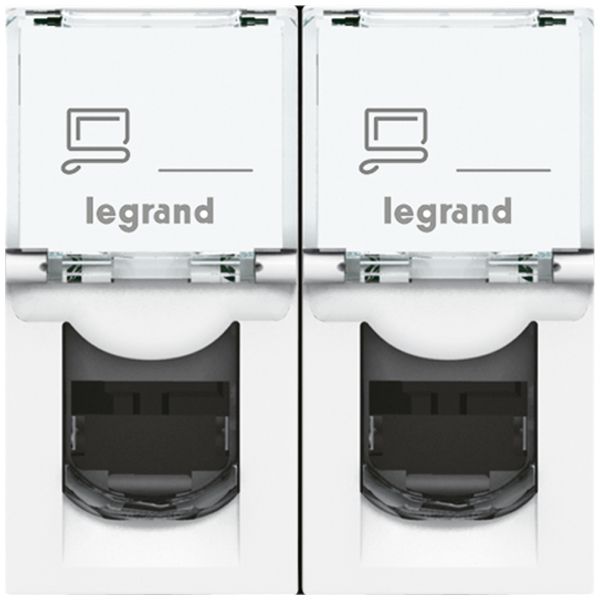 EB-Dose MOS UTP 2×RJ45 weiss Kat.5e 1 Modul