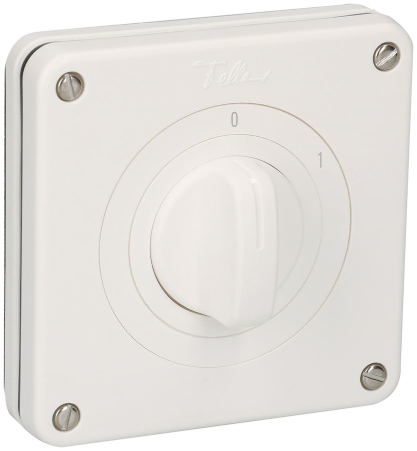 UP-Ausschalter NEVO, 20A, 2P, 87×87mm, 60°, 0-1, weiss