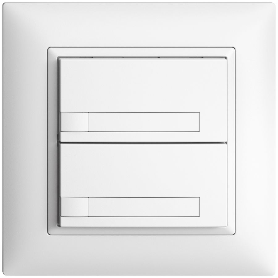 Poussoir ENC KNX 2× EDIZIOdue blanc RGB sans LED avec insert papier