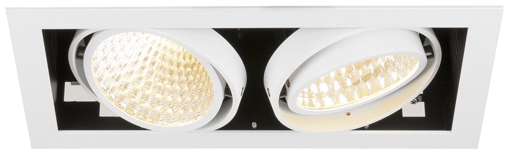 Downlight LED SLV KADUX 2×27W 3150lm 930 30° DALI 370×195mm blanc