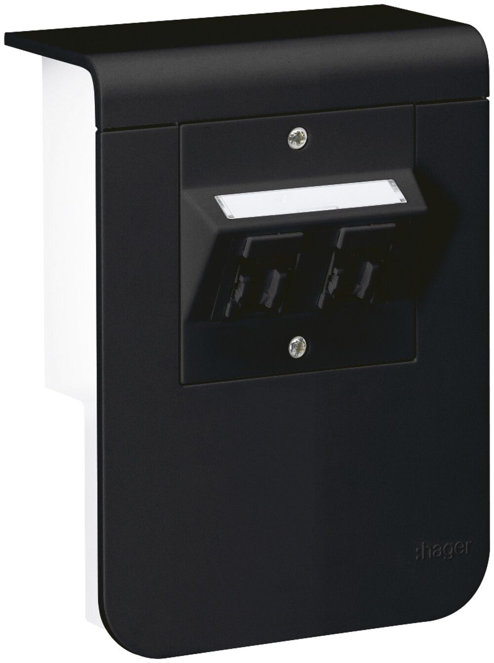 Support d'appareil Hager pour SL20080 noir, 2×cat.5e