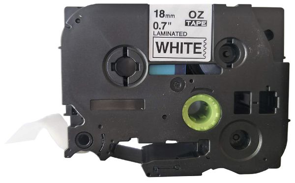 Schriftbandkassette kompatibel zu OZE-241, 18mm×8m, weiss/schwarz