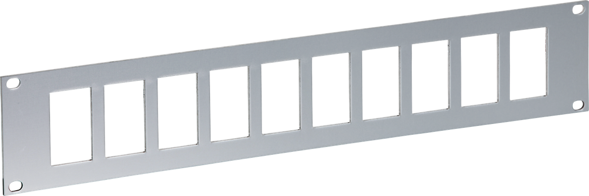 Frontplatte FLF 19" Minkels 2HE 10×FLF, alu