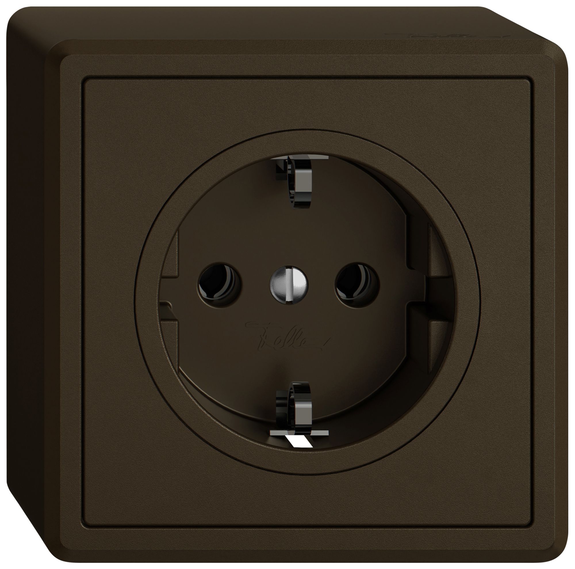 AP-Steckdose EDIZIO.liv SNAPFIX® SCHUKO 16A 230V 74×74mm umbra