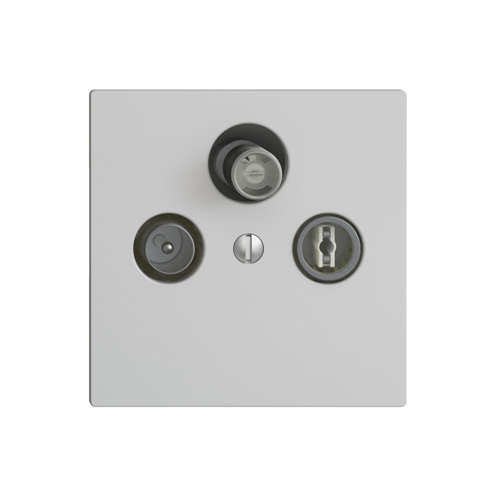 Stichdose SAT/TV DB52 EDIZIOdue hellgrau mit IEC/F-Anschluss