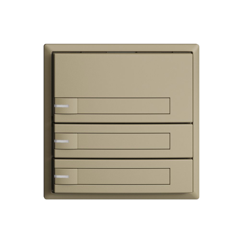 Poussoir ENC KNX 3× EDIZIOdue sand RGB avec LED avec insert papier