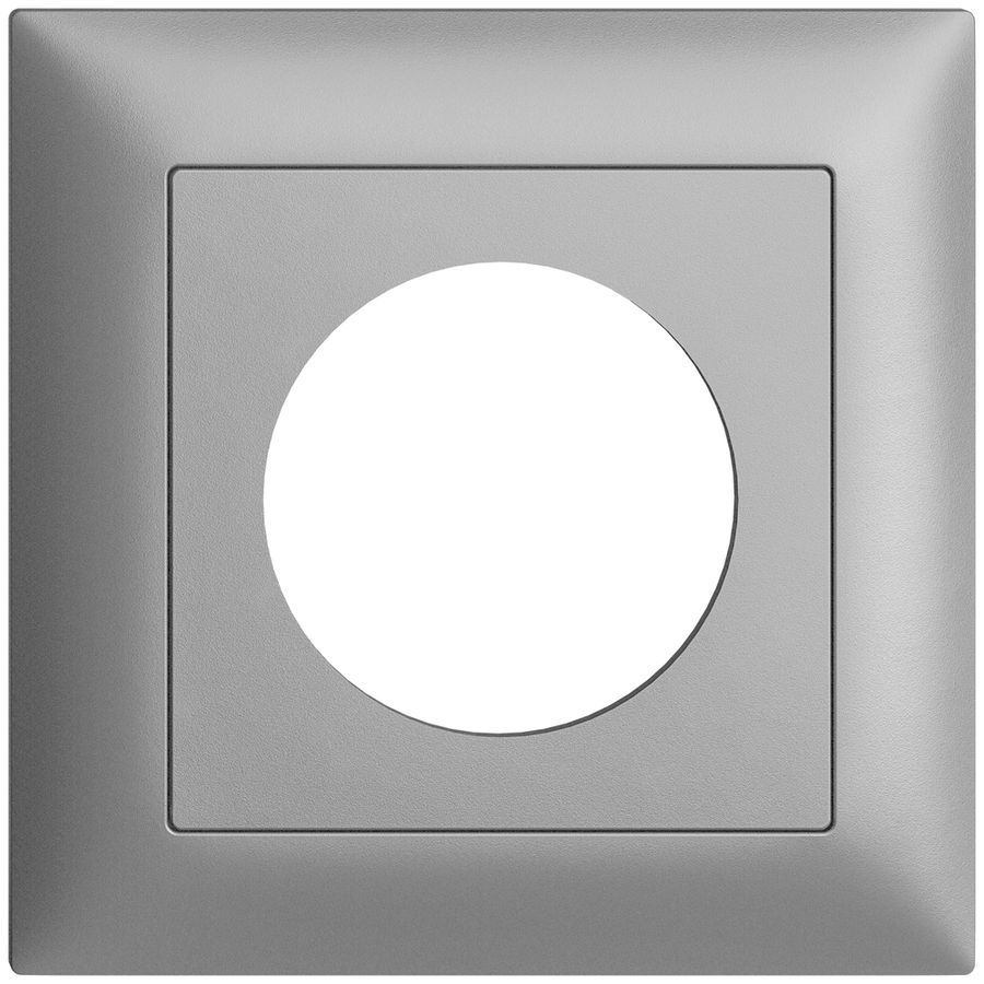 UP-Frontset EDIZIOdue silver 88×88mm mit Bohrung 43mm