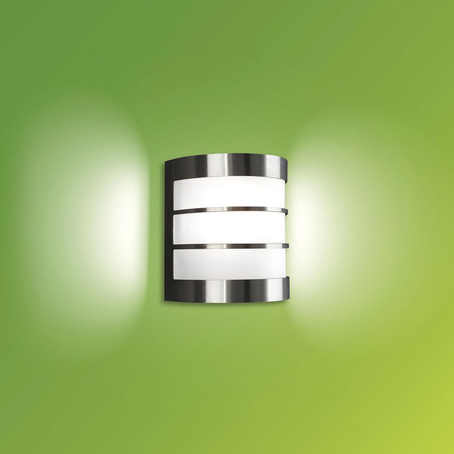 Applique Philips Calgary E27 1×60W IP44 acier fin