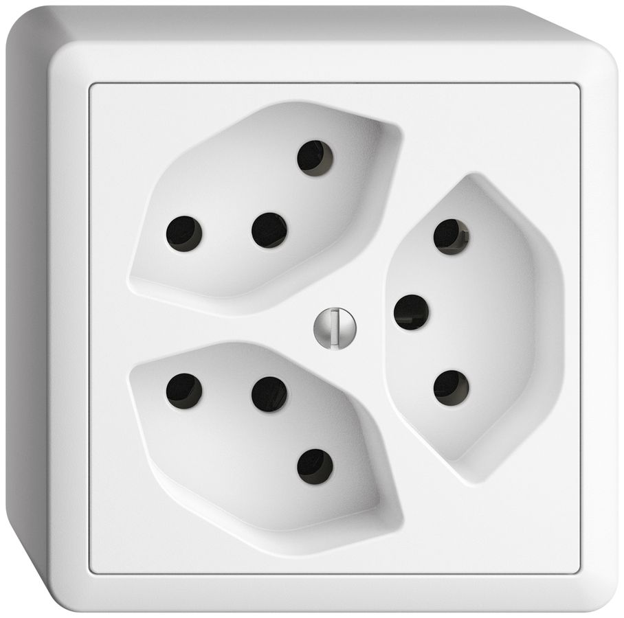 AP-Steckdose EDIZIOdue 3×T13 weiss