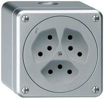 Presa AP ROB 3×tipo 13/1 alluminio senza copercchio