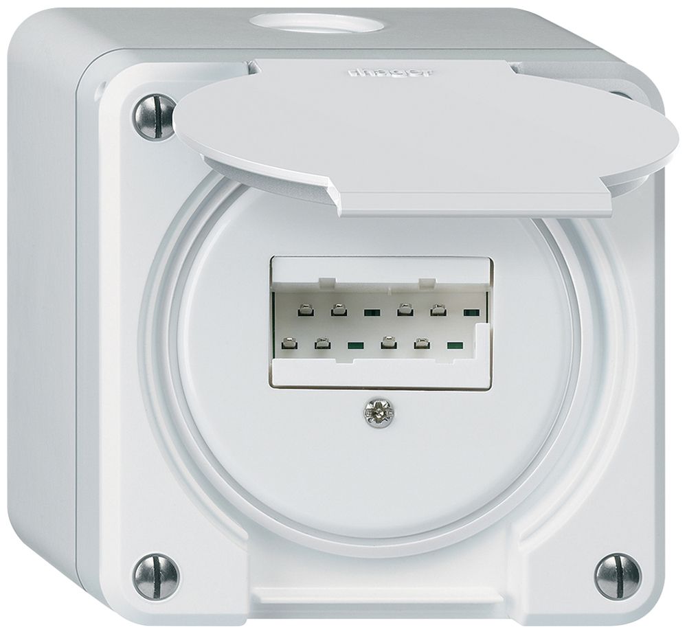 Boîte de raccordement AP robusto IP55 blanc 2×TT83