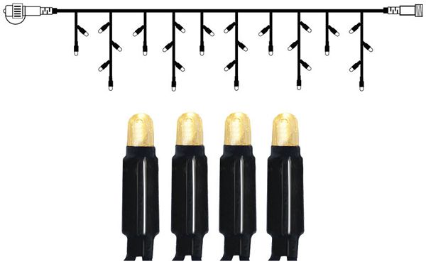 Lichterkette System 24 Extra, 3×0.4m, schwarz, 1W, 49 LED, warmweiss