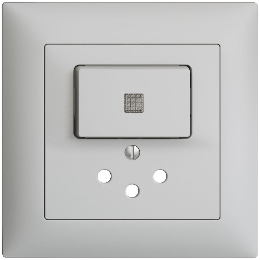 UP-Frontset EDIZIOdue T12 88×88mm hellgrau mit Linse, mit Kinderschutz