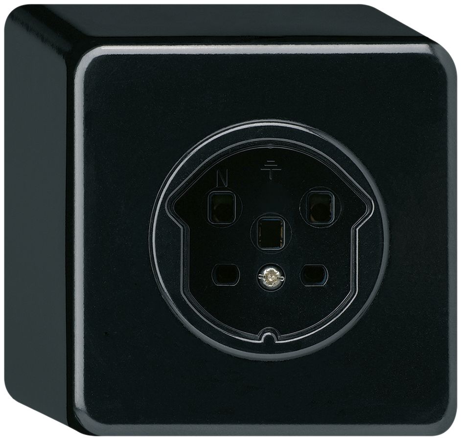 Prise AP HA basico type 25 avec bornes enfichables noir