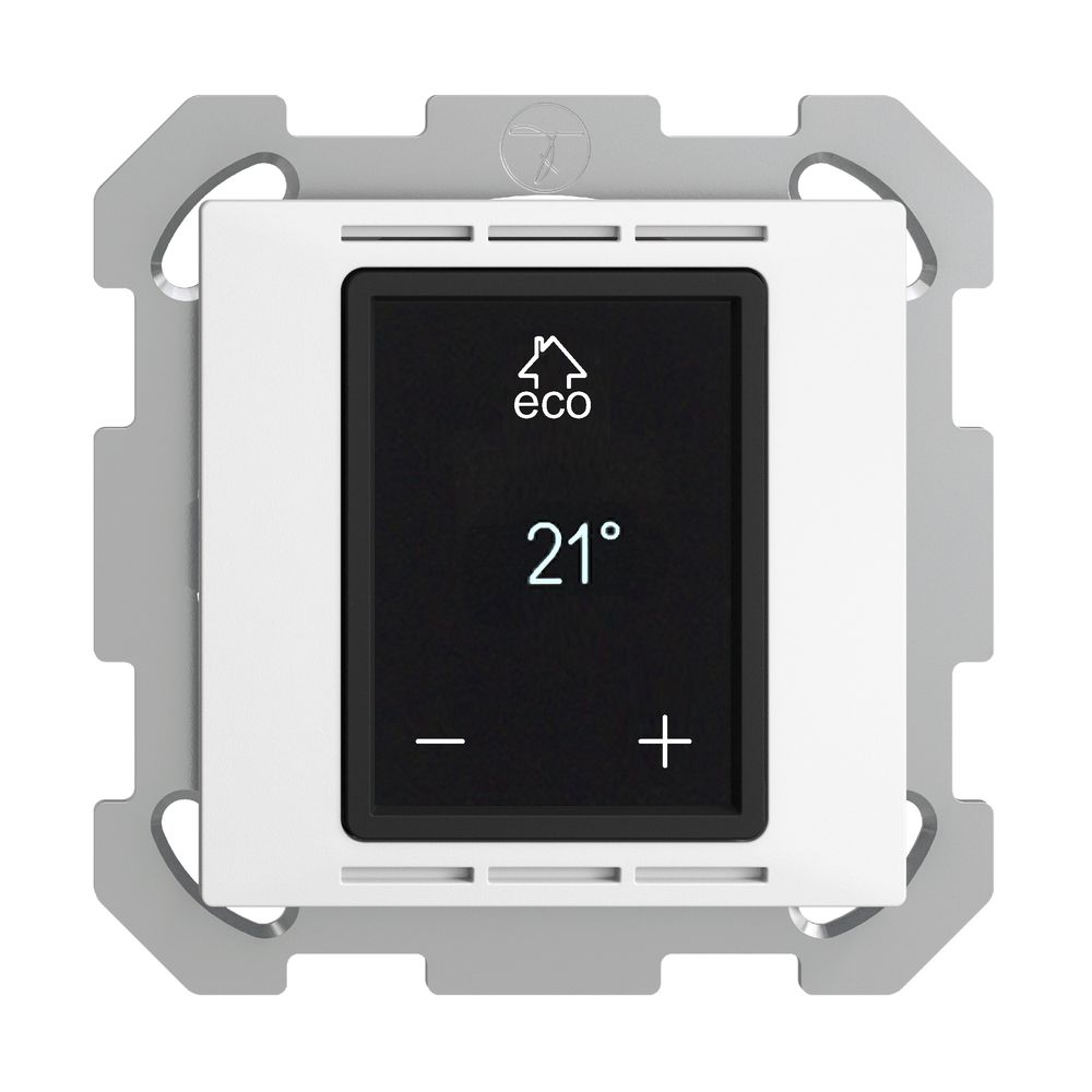 Thermostat d'ambiance EDIZIOdue FM blanc, avec écran, chauff.sol&conv.