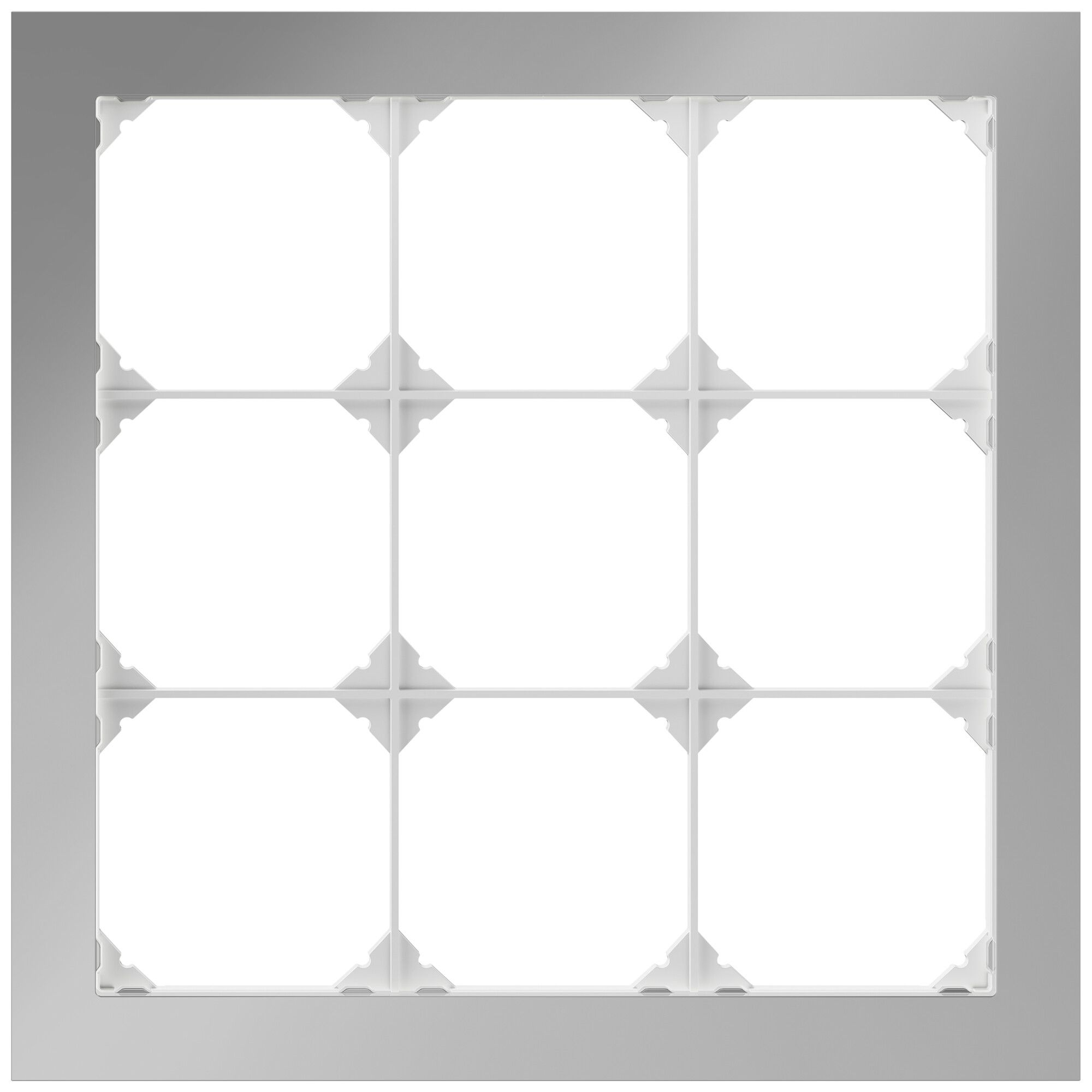 UP-Abdeckrahmen EDIZIO.liv prestige SNAPFIX® 3×3 214×214mm Edelstahl Cr