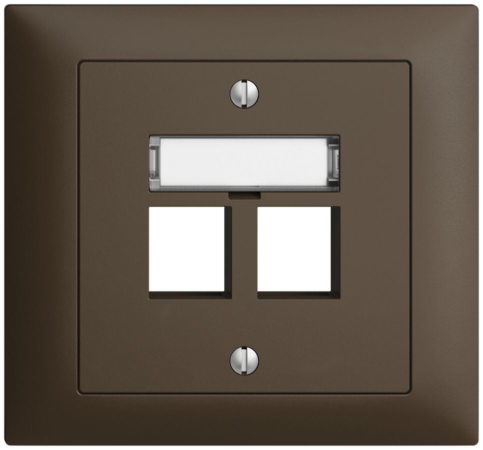 EB-Montageset EDIZIOdue FKE, Geradeauslass, für 2×Keystone, coffee