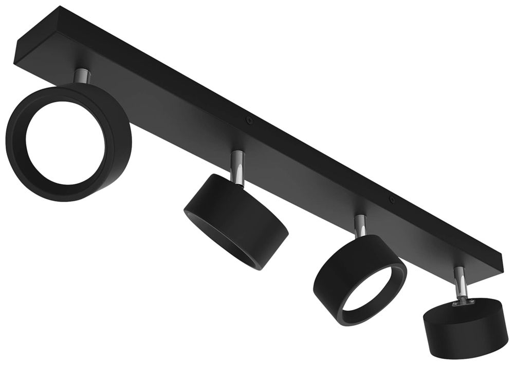 Spot LED Philips Bracia 22W 2200lm 2700K 110° 600×80.5mm nero 4×Spot