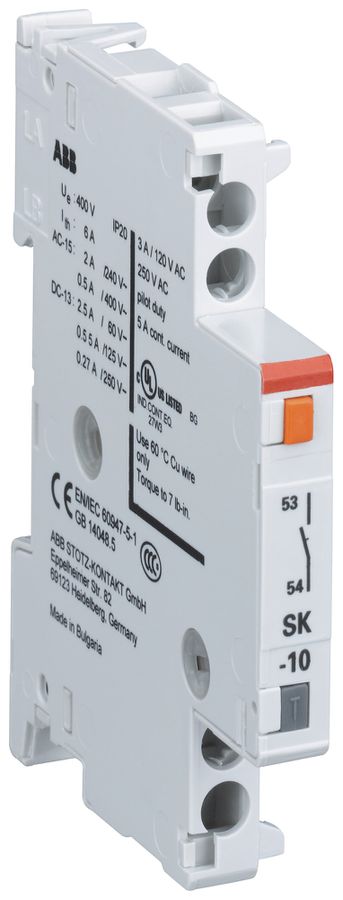 Contact de signalisation ABB SK-11, pour MS325/MO325, 1F+1O, 2A/230VAC, gauche