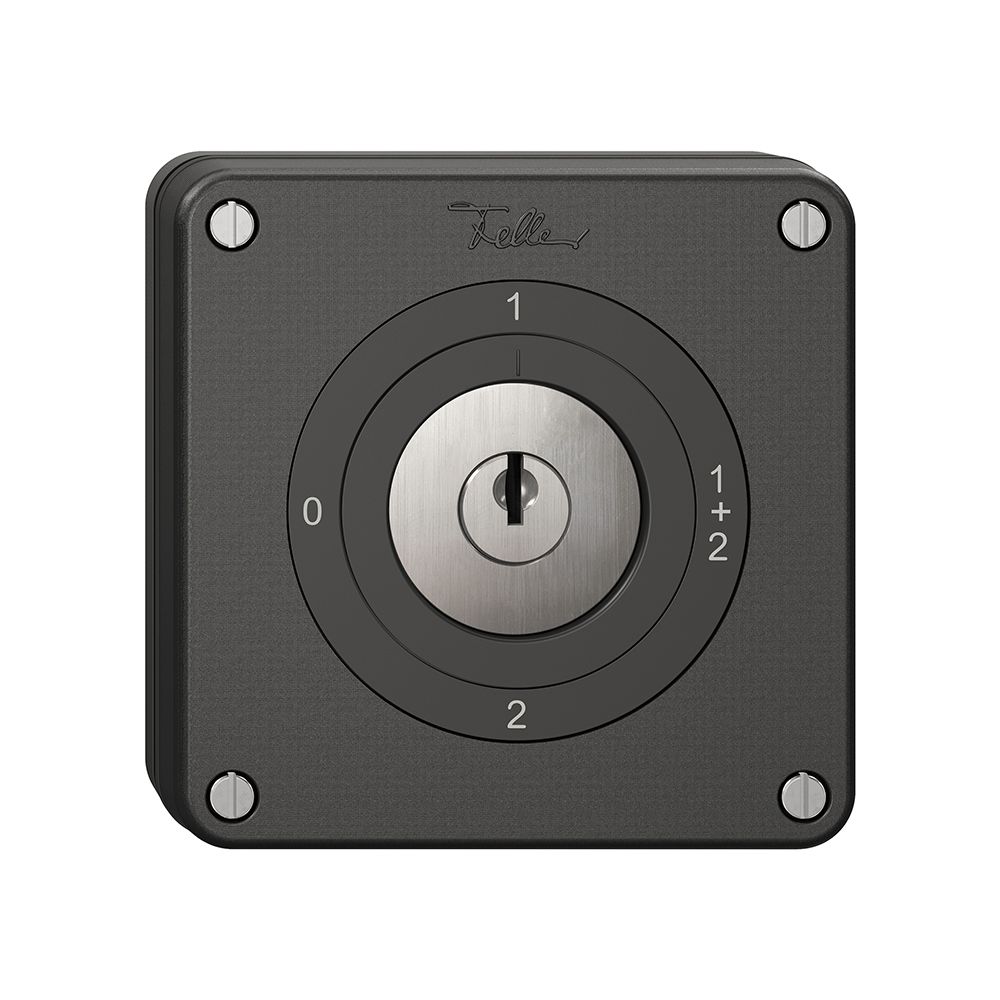 Interrupteur rotatif NUPU NEVO, 1/1 L, avec serrure&2 clés, KS, 0-1-1+2-2, noir