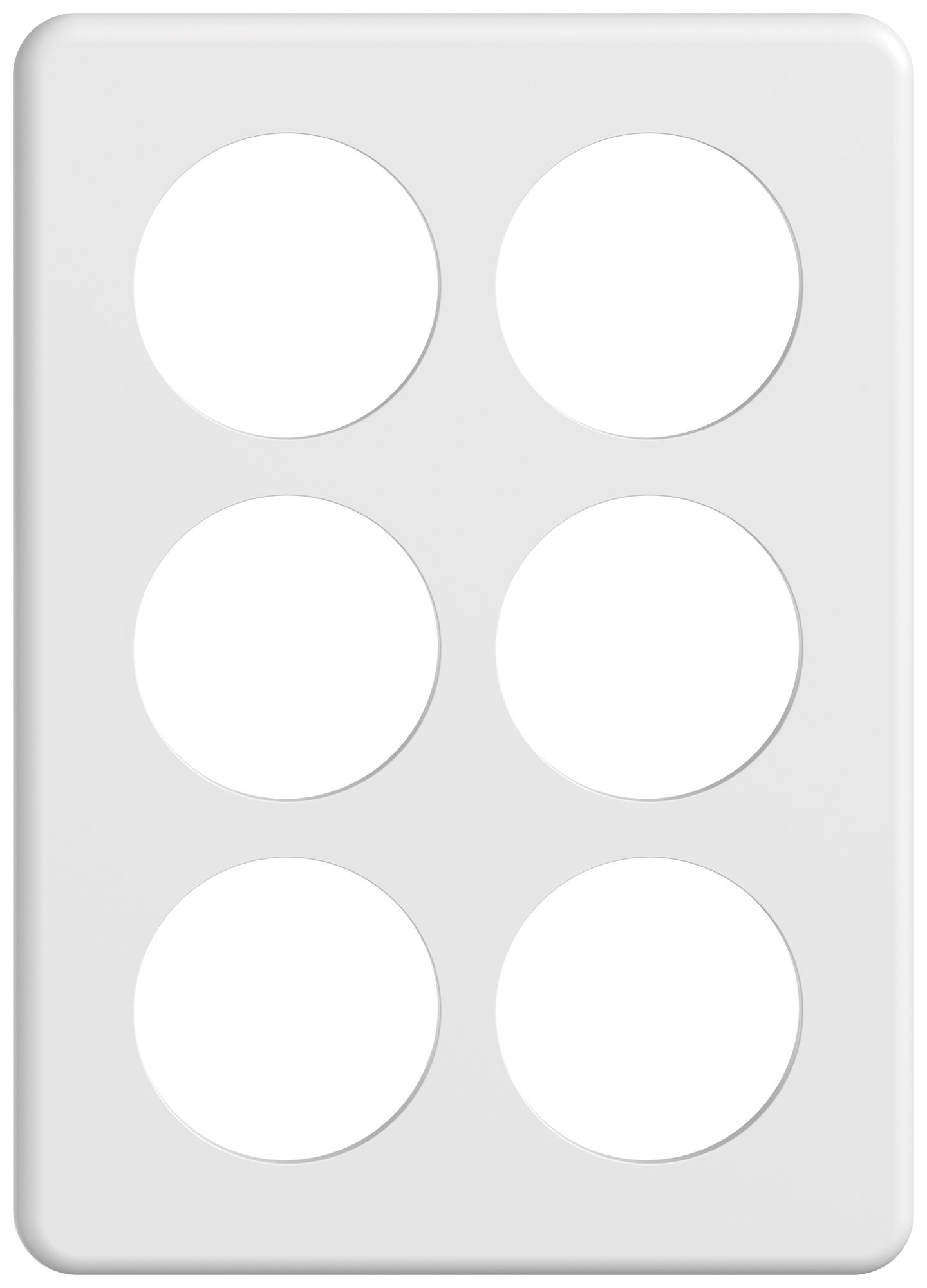 UP-Abdeckplatte STANDARDdue SNAPFIX® 3×2/2×3 6×Ø50 150×210mm ws