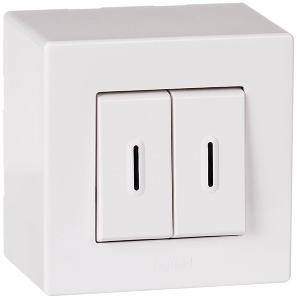 AP-Leuchtwippschalter ATO 3+3/1L Kontroll weiss