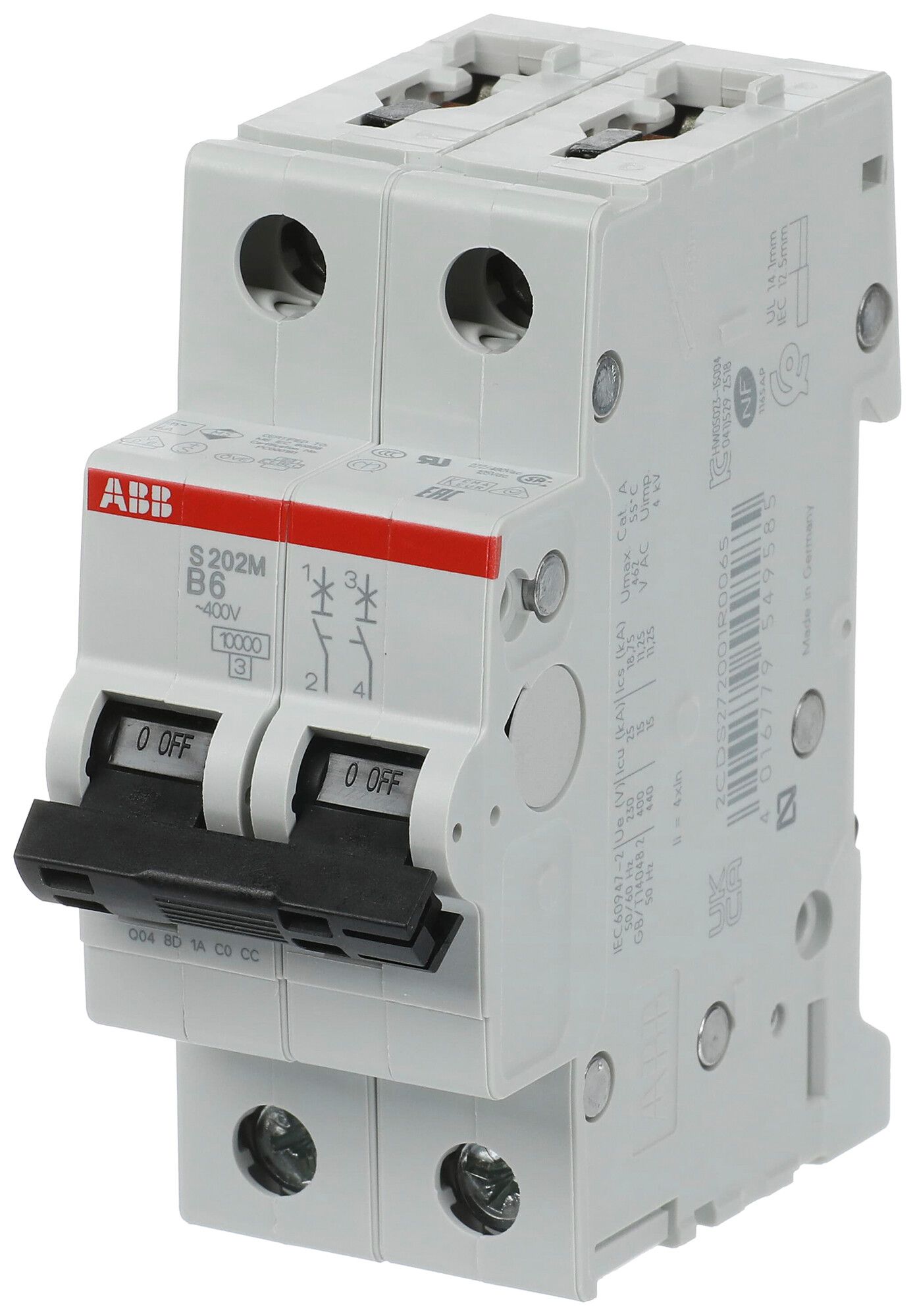 Leitungsschutzschalter SMISSLINE TP, 2L, C, 10A, 40kA