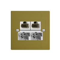 UP-Dose SOHO 2×TT/2×RJ45/u olive getr.ITplus EDIZIOdue