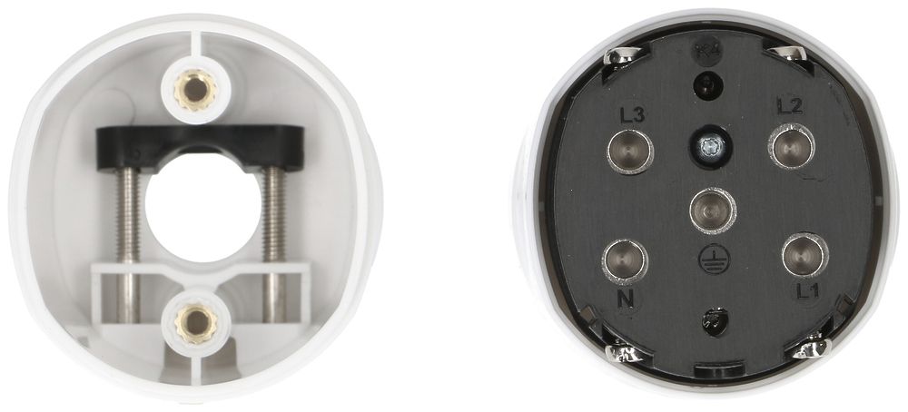 Kupplungssteckdose MH TH T15 3L+N+PE 10A 400/250V horizontal Ø8…12.5mm ws