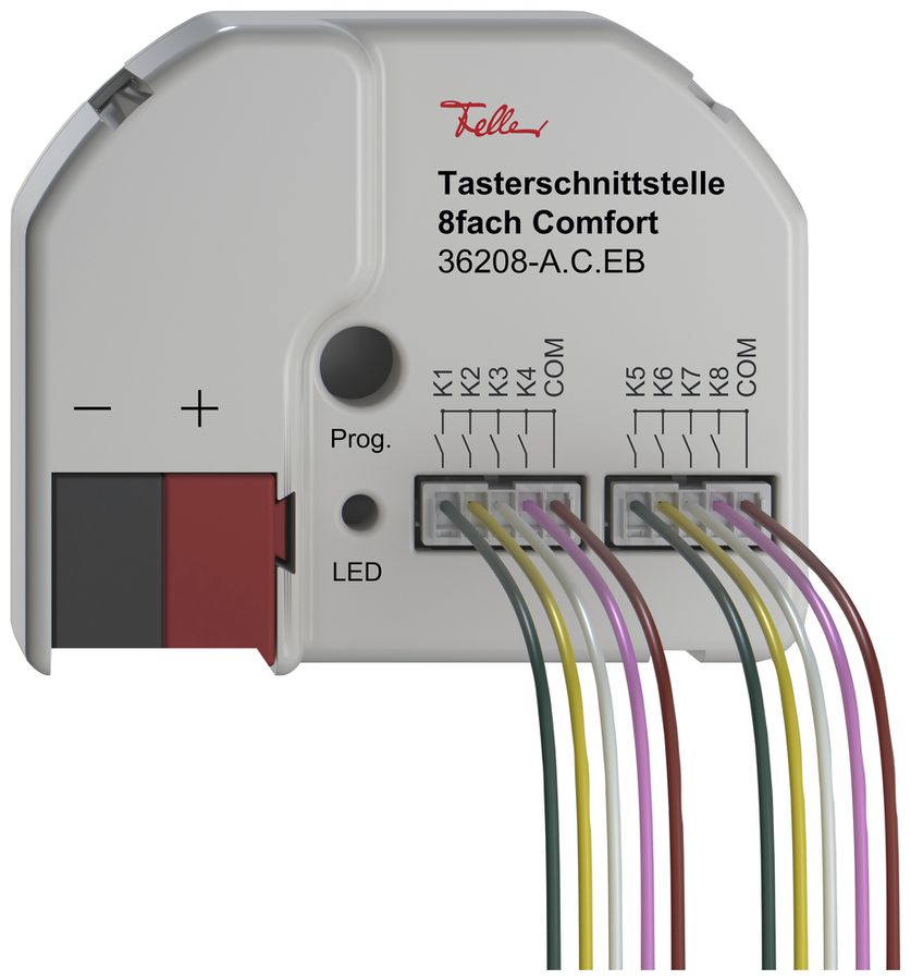 Interface pour bouton-poussoir Feller Comfort KNX Secure 8× 44×36×16mm IP20
