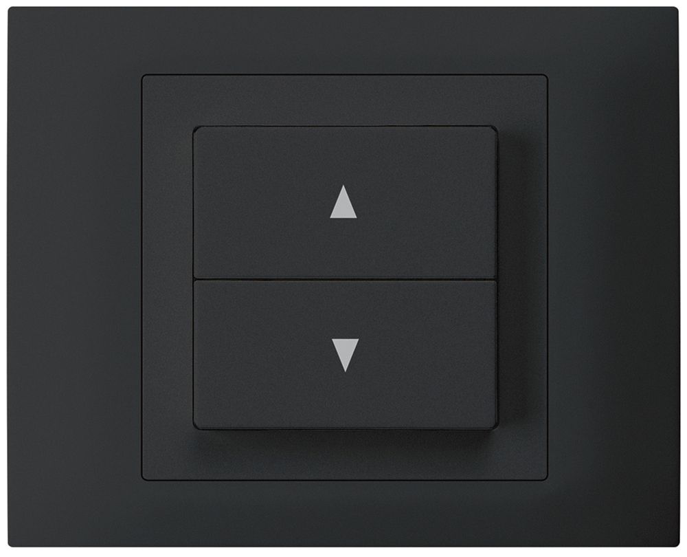 EB-Storentaster kallysto Bauart T mit EB-Dose G3 Abdeckrahmen steckbar schwarz