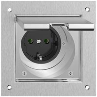 Bodendose Feller PMKV Schuko 16A 230V 100×100mm messing vernickelt