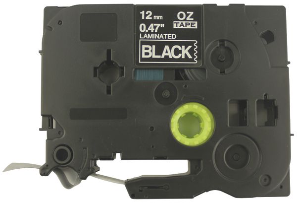 Cassette ruban compatible avec OZE-335, 12mm×8m, noir/blanc