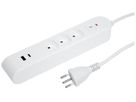 Prise multiple Steffen STEBA IQ 3×T13 1×USB-A 1×USB-C PD 3m blanc