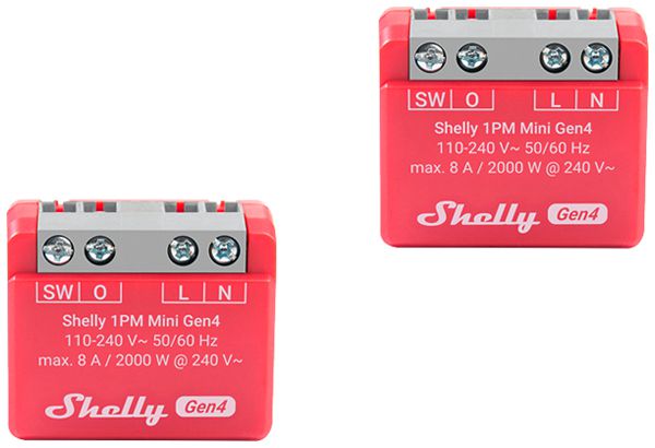 EB-RF-Schaltaktor Shelly 1PM Mini Gen4 Zigbee/Bt/Wi-Fi 110…240V 2Stk