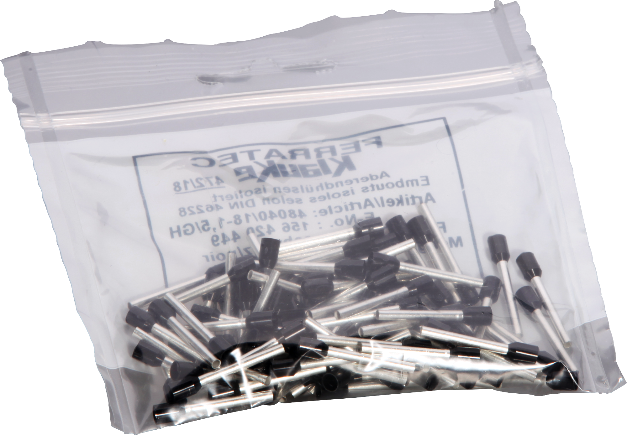 Capocorda Ferratec DIN isolalto 1.5mm²/18mm nero