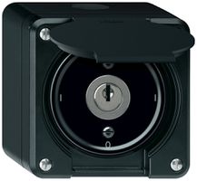 AP-Schlüsselschalter robusto Ausschalter 2×1-polig 16A 250V 86×86mm schwarz