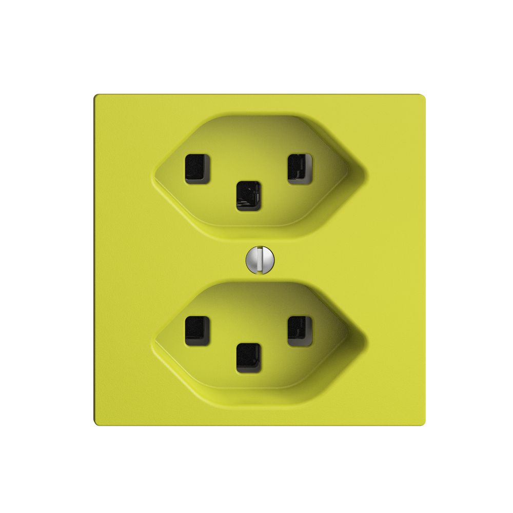 Steckdose EDIZIOdue 2×T23 lemon 16A, mit Steckklemmen